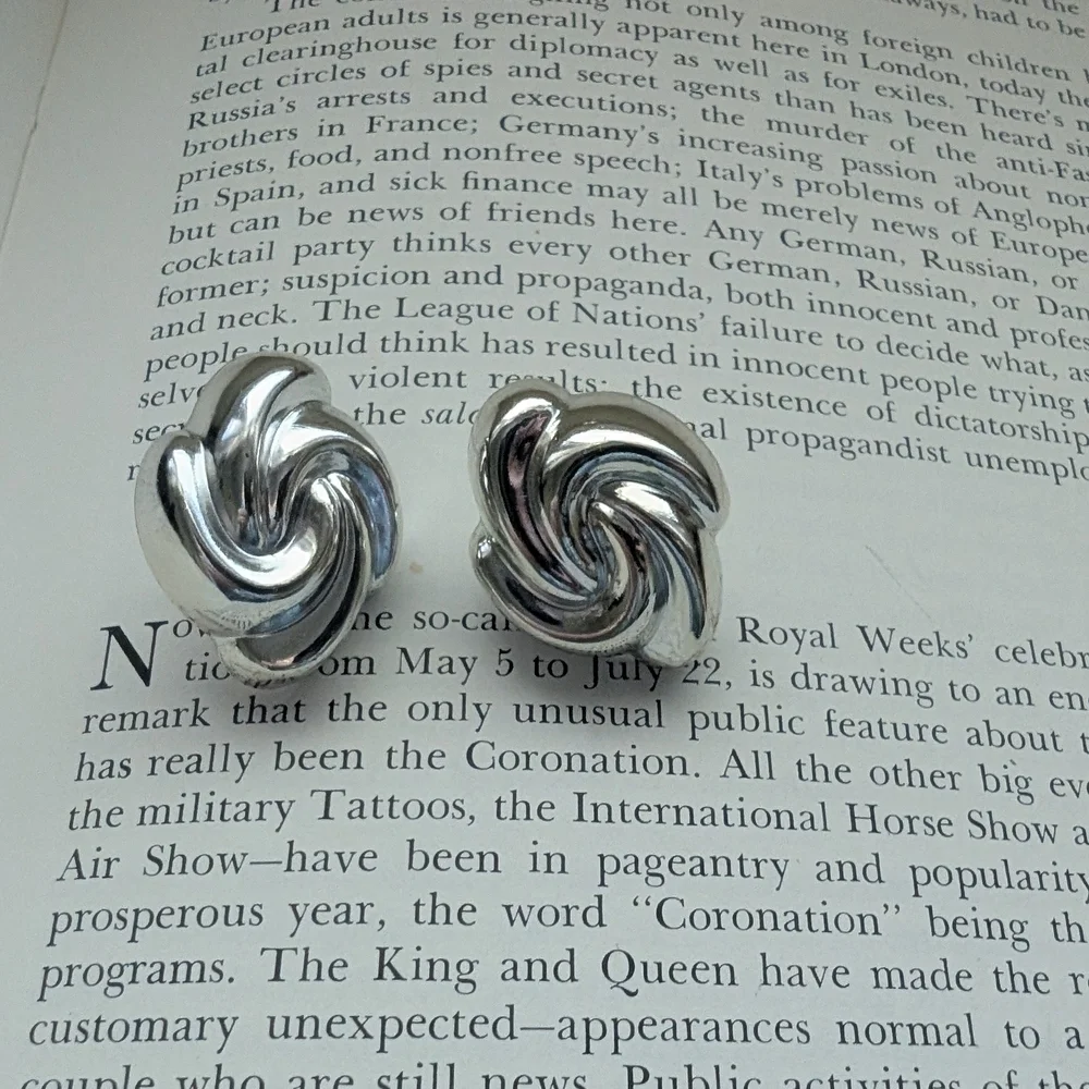 Silver Swirl Silver Plastic Earrings - Picture 7 of 7